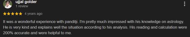 Review from happy client of Astrologer in Navi Mumbai